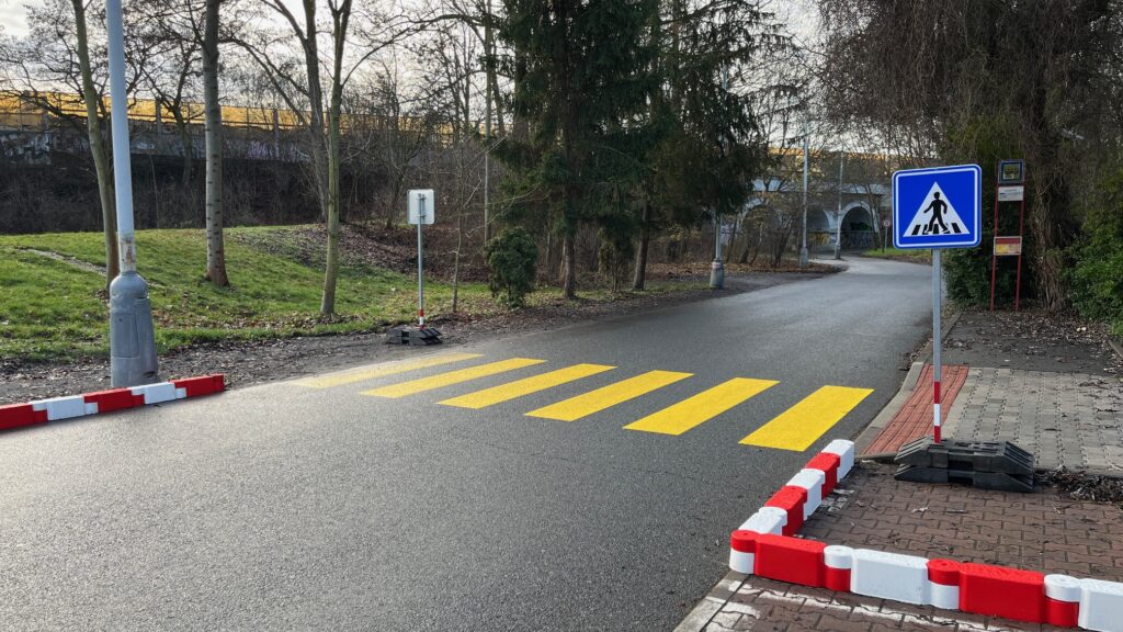 dočasný přechod v Tálínské ulici