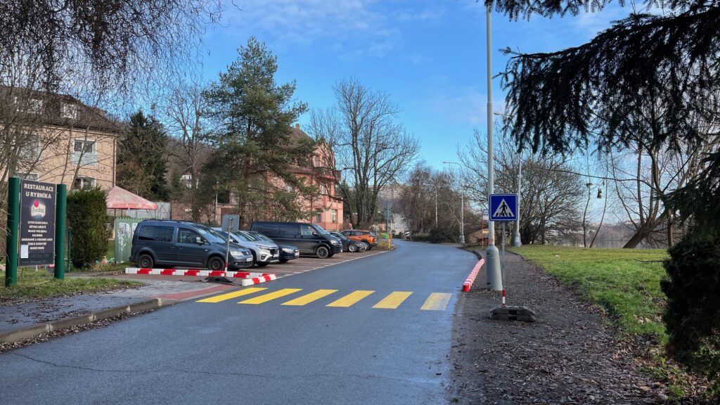 dočasný přechod v Tálínské ulici